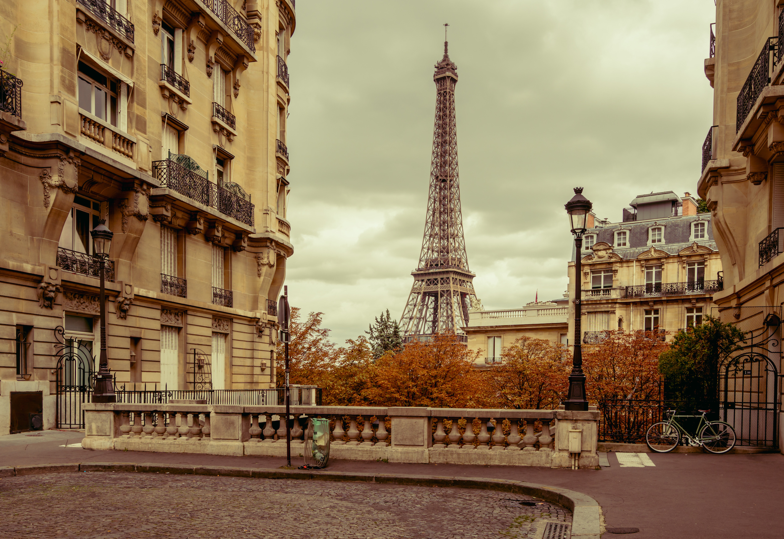 Eiffel Tower at Avenue de Camoens, Paris