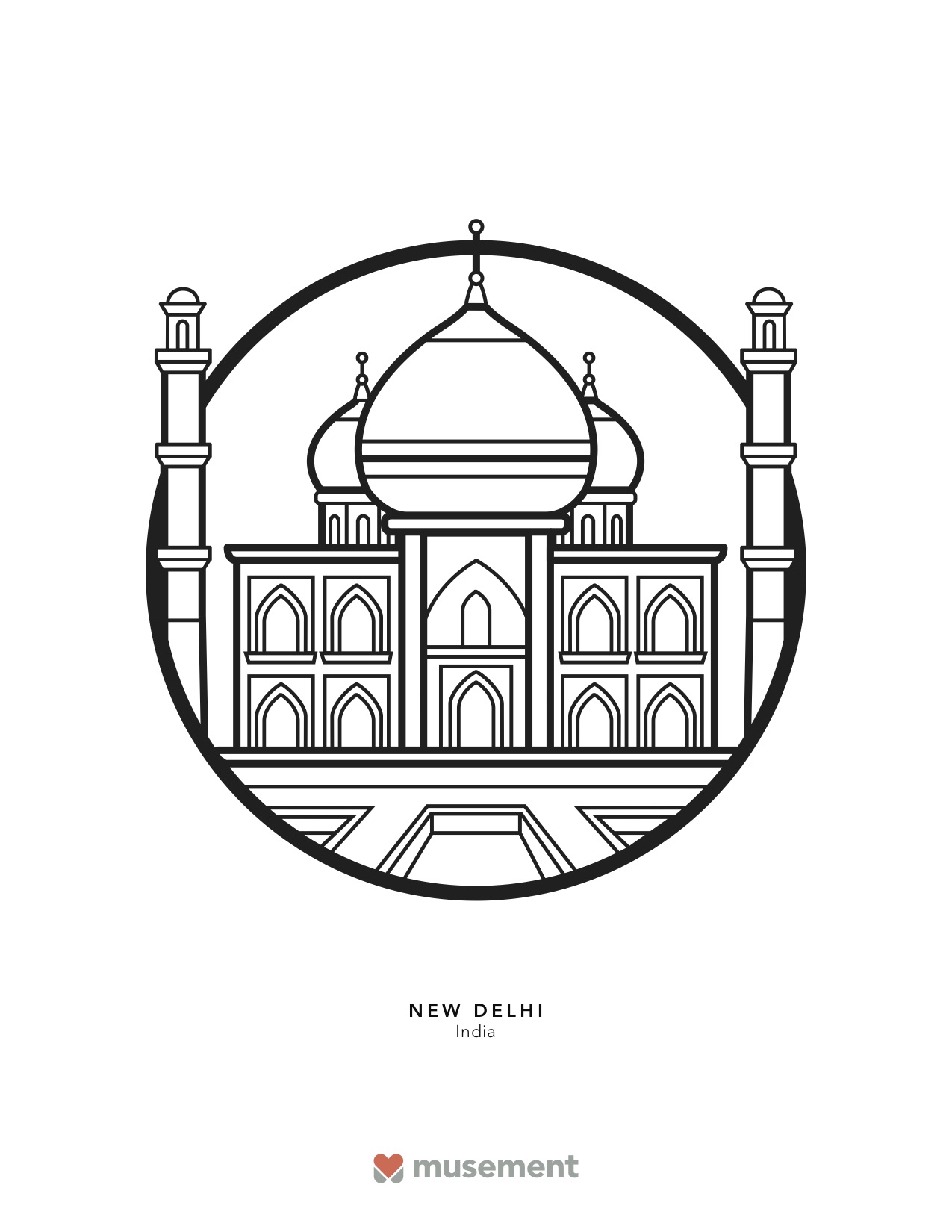 Musement travel coloring Book Delhi