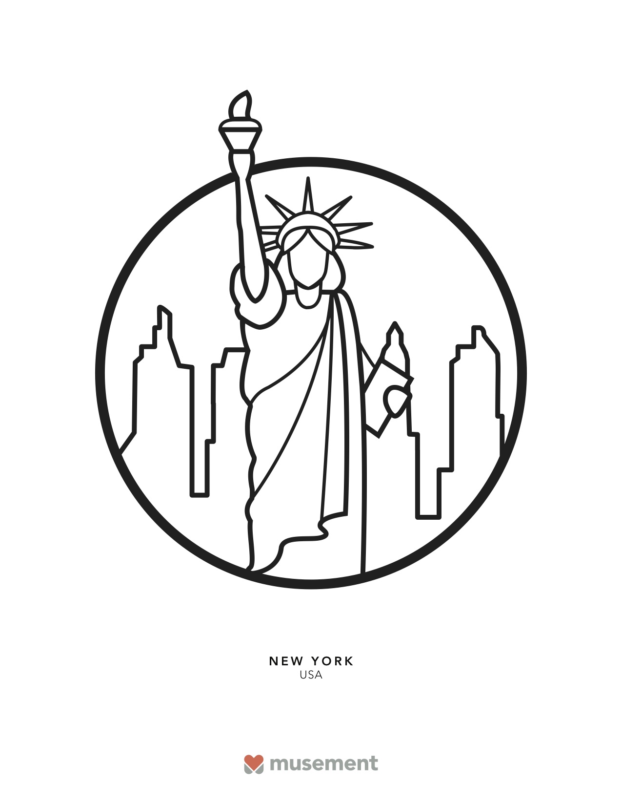 Musement travel coloring book New York