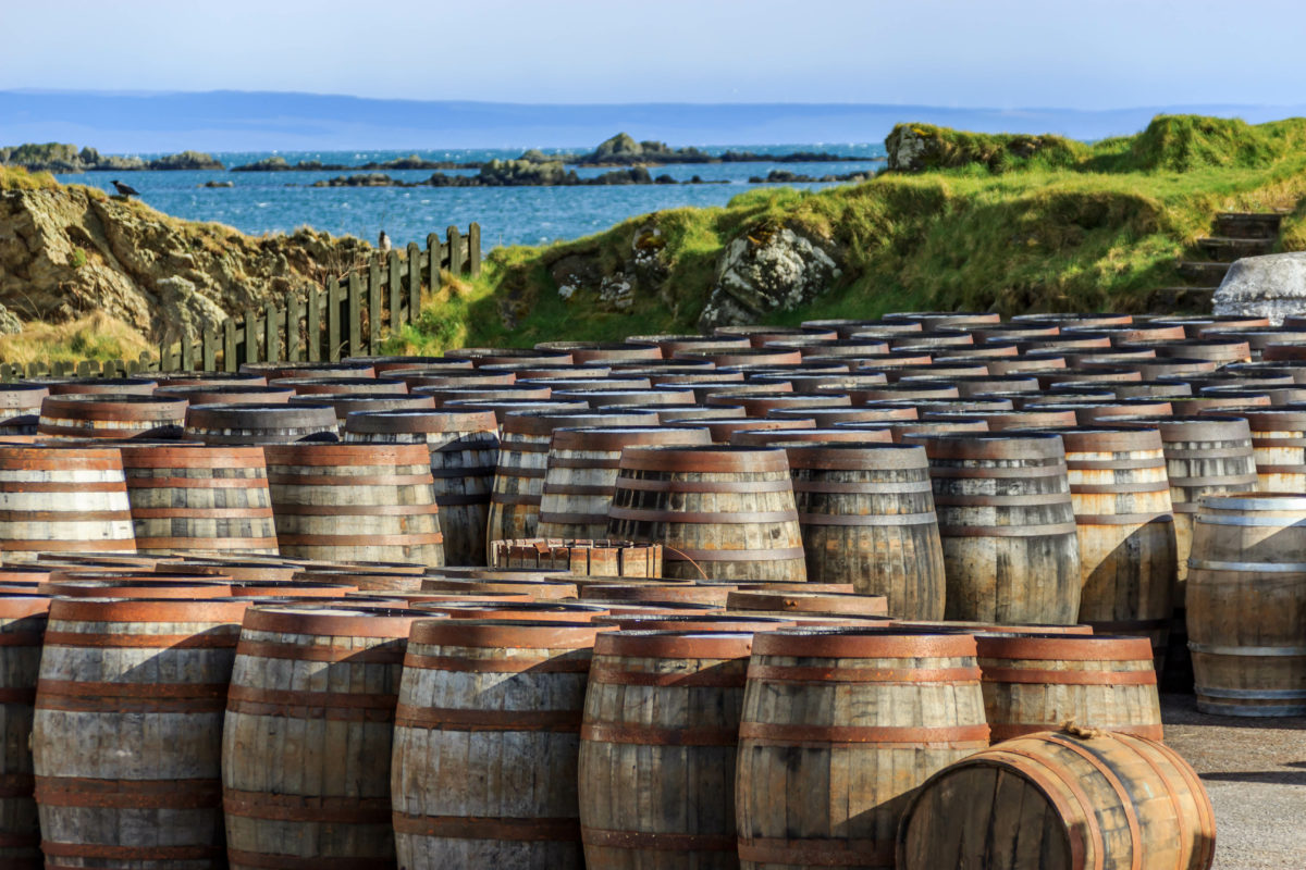 Scotch whisky barrels on the Island of Islay