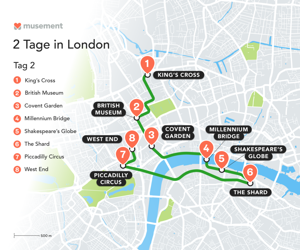 Karte Tag 2 in London