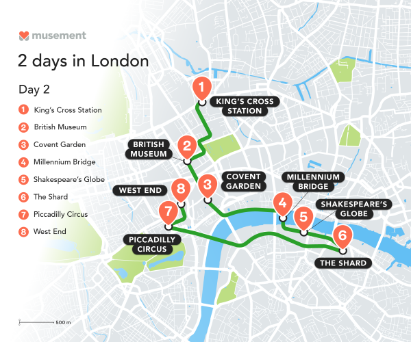 london itinerary map 2