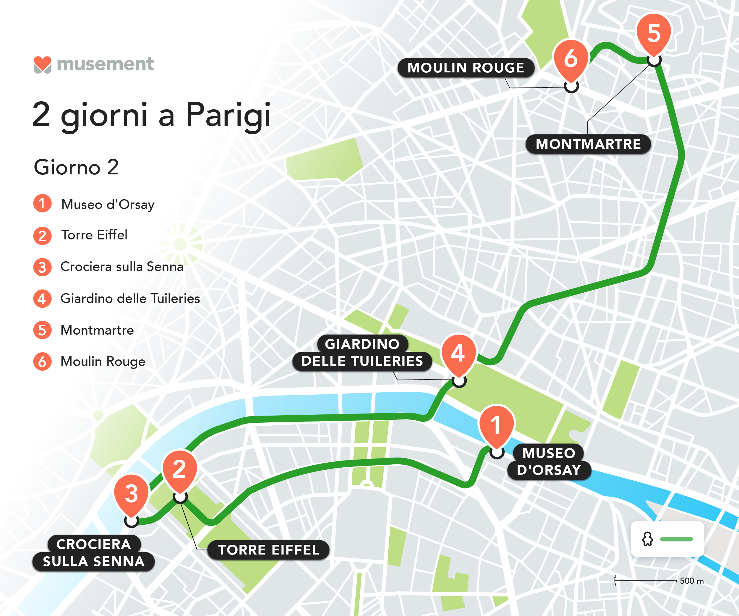 itinerario parigi mappa giorno 2