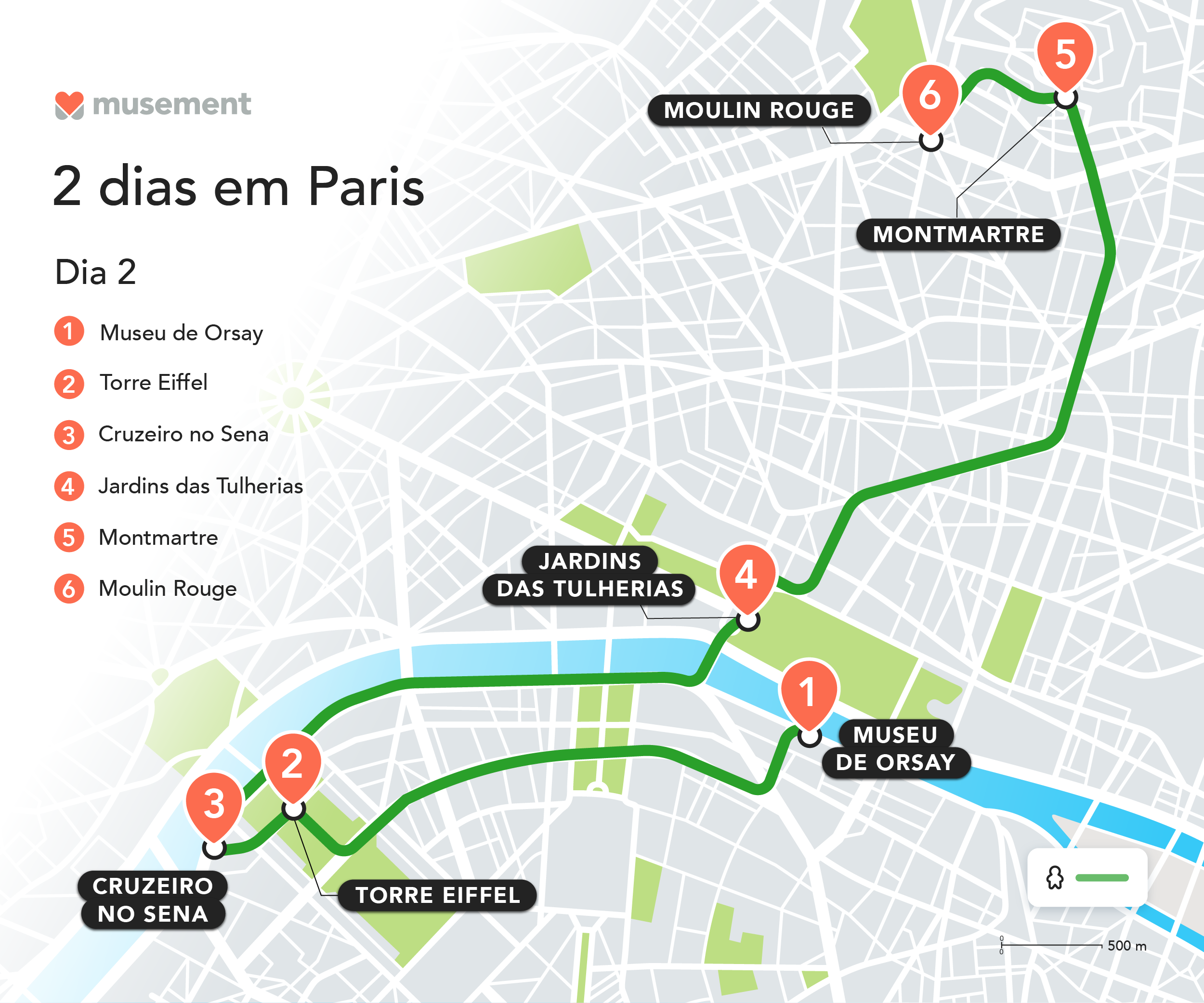 Mapa_Itinerário de Paris dia 2